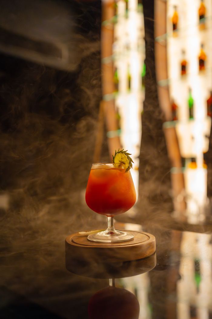 A cocktail under smoke