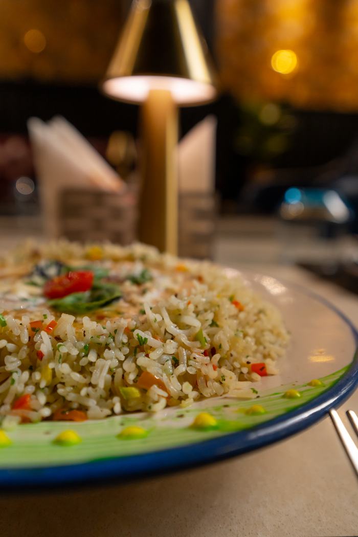Fried rice, plated