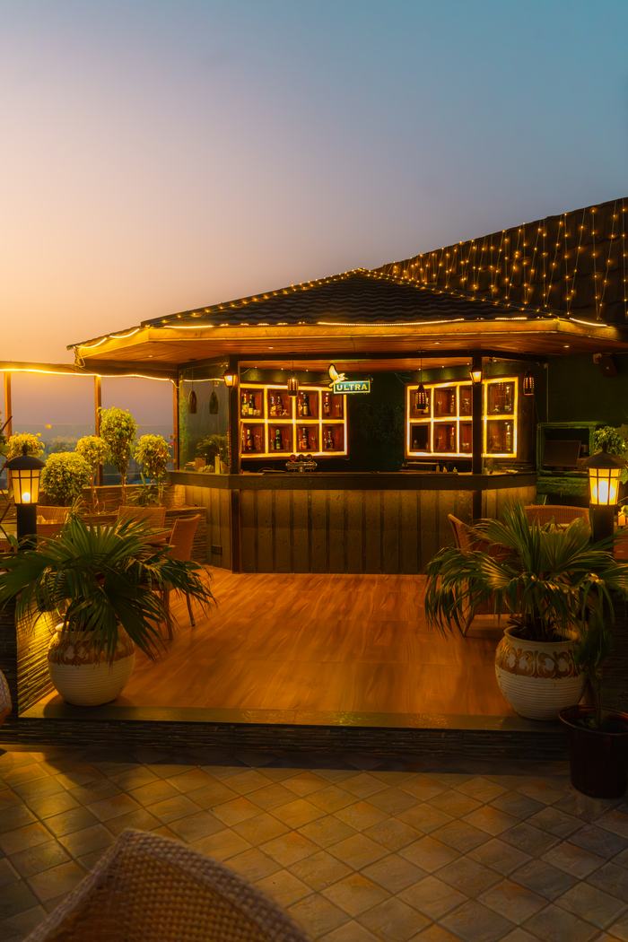 The terrace cabana as the light goes