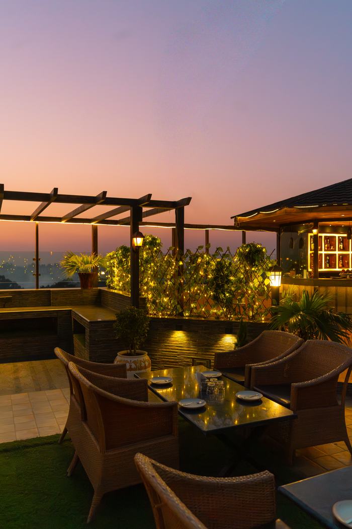 The terrace pergola under the open sky